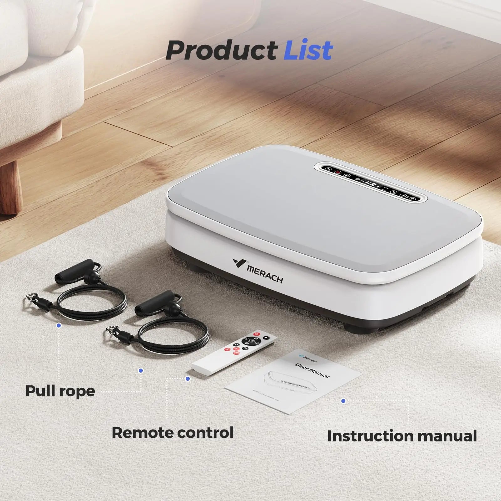 Whole Body Vibration Plate Exercise Machine with LED Light & Bluetooth