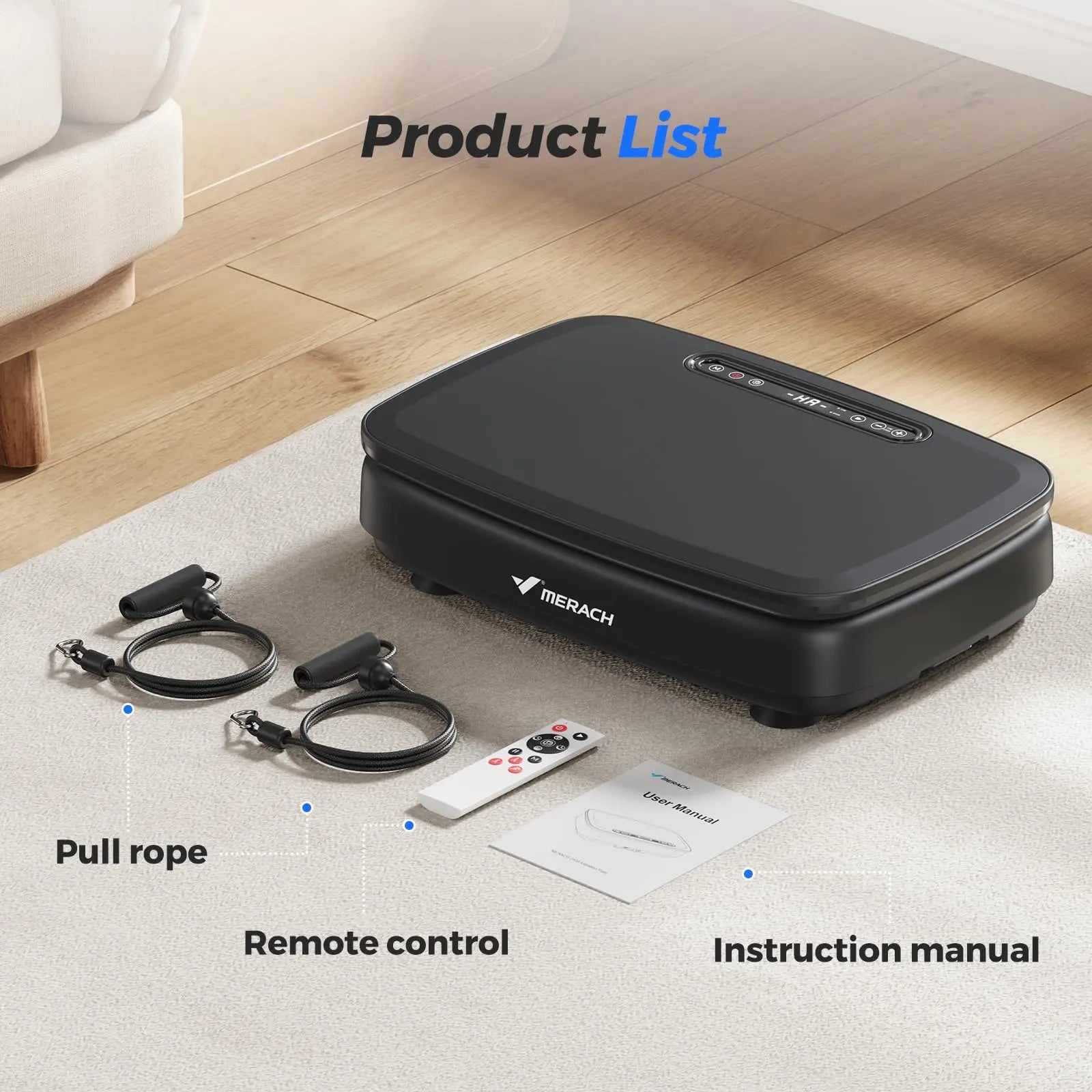 Whole Body Vibration Plate Exercise Machine with LED Light & Bluetooth