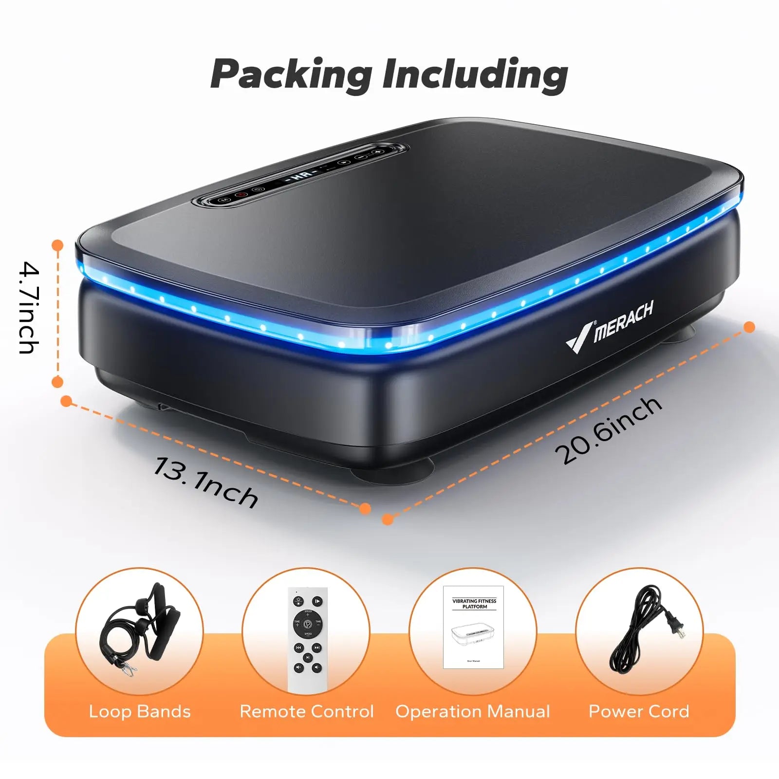 Whole Body Vibration Plate Exercise Machine with LED Light & Bluetooth