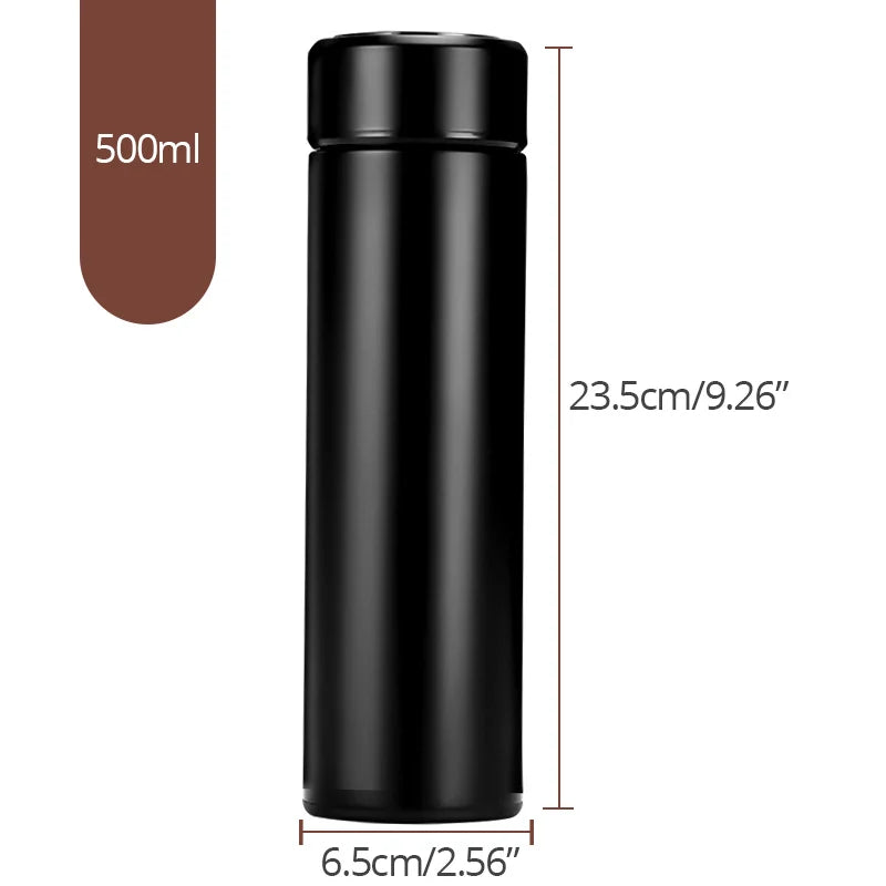 Smart Stainless Steel Water Bottle – Leak-Proof, Double-Walled, LCD Temperature Display – Keeps Drinks Hot & Cold, 450ml
