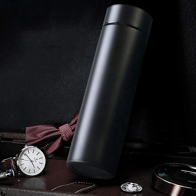 Smart Stainless Steel Water Bottle – Leak-Proof, Double-Walled, LCD Temperature Display – Keeps Drinks Hot & Cold, 450ml