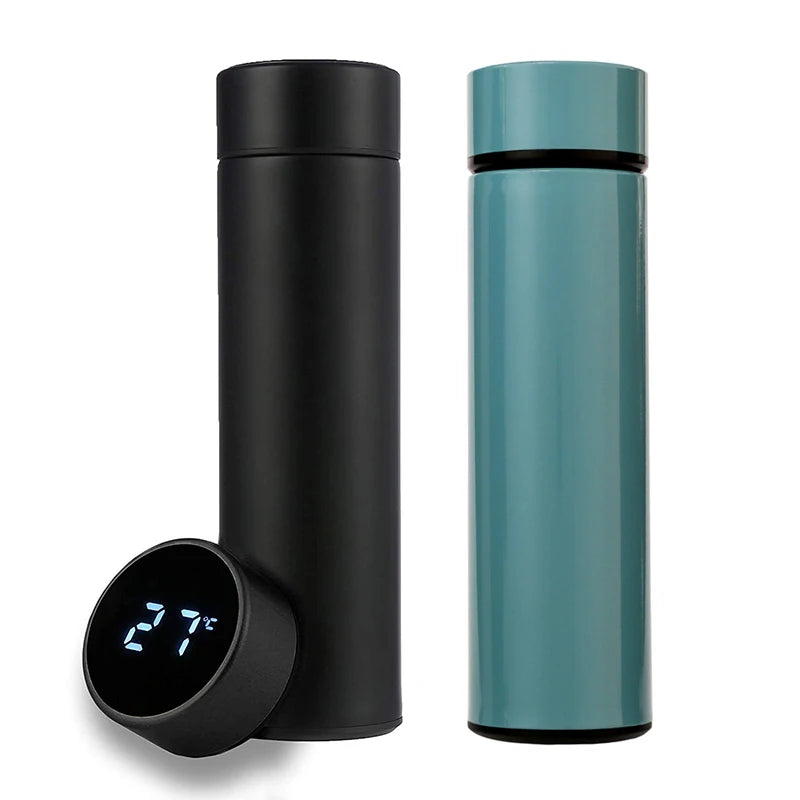 Smart Stainless Steel Water Bottle – Leak-Proof, Double-Walled, LCD Temperature Display – Keeps Drinks Hot & Cold, 450ml