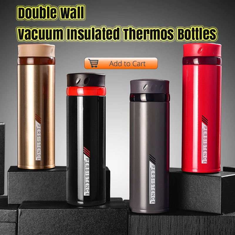 Smart Stainless Steel Water Bottle – Leak-Proof, Double-Walled, LCD Temperature Display – Keeps Drinks Hot & Cold, 450ml