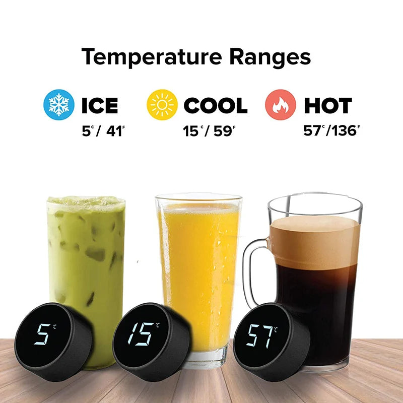 Smart Stainless Steel Water Bottle – Leak-Proof, Double-Walled, LCD Temperature Display – Keeps Drinks Hot & Cold, 450ml