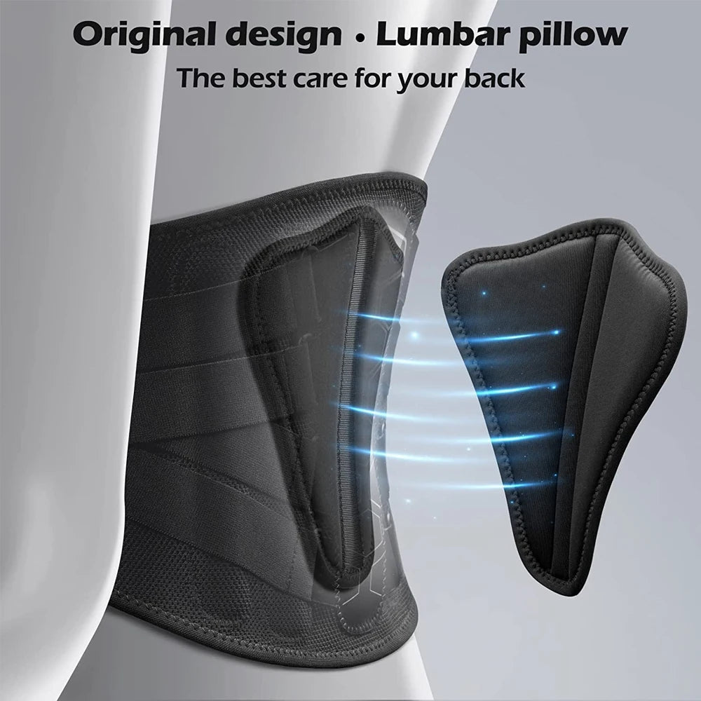 Premium Lumbar Support Belt – Flexible Back Brace for Pain Relief, Work Lifting & Scoliosis Comfort