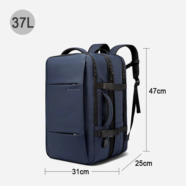 Expandable Men's Waterproof Laptop Backpack (17.3") – Large Capacity Business, Travel & Hiking Bag