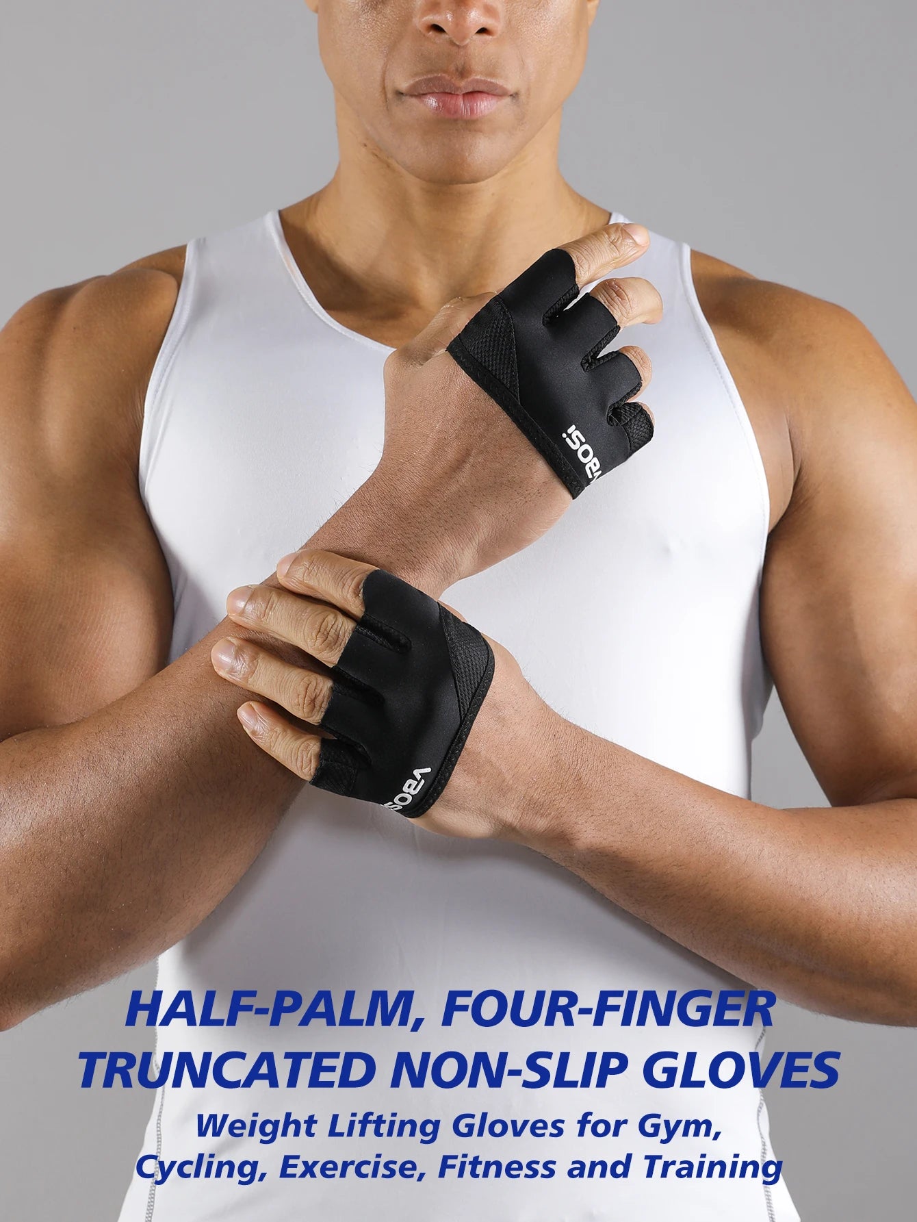 Unisex Lightweight Four-Finger Workout Gloves – Non-Slip Grip for Fitness, Weightlifting & Training (M/L/XL)