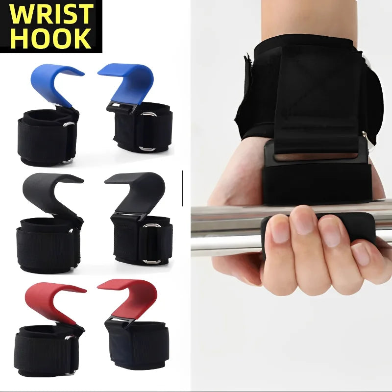 Non-Slip Weight Lifting Hooks with Wrist Straps – Heavy-Duty Deadlift, Pull-Up & Strength Training Support (Pair)