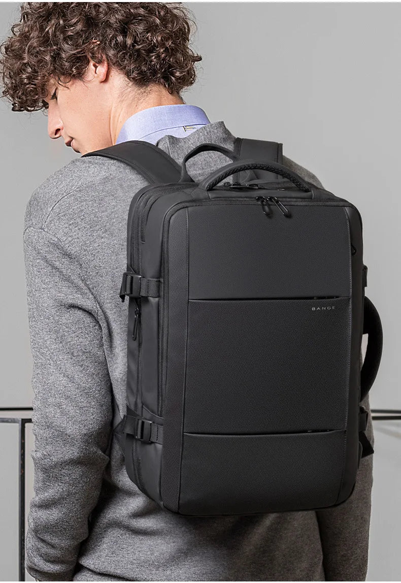 Expandable Men's Waterproof Laptop Backpack (17.3") – Large Capacity Business, Travel & Hiking Bag
