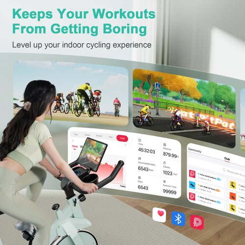 Magnetic Resistance Stationary Exercise Bike – 32-Level Indoor Cycling Bike for Home