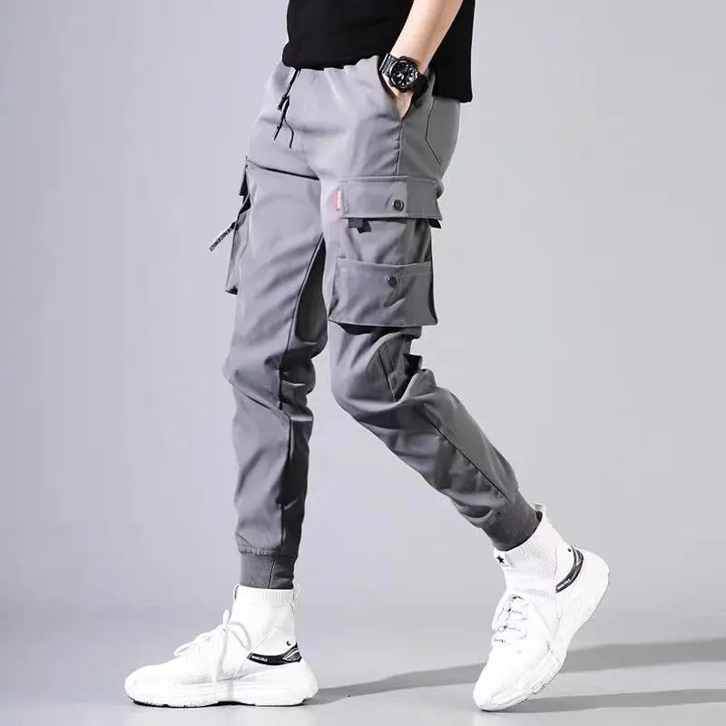 Men’s Cargo Pants – Solid Color, Multi-Pocket, Loose Casual & Outdoor Work Pants