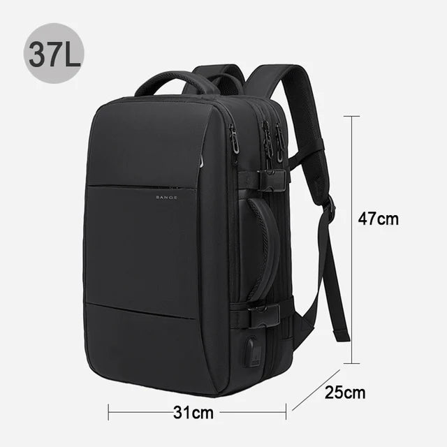 Expandable Men's Waterproof Laptop Backpack (17.3") – Large Capacity Business, Travel & Hiking Bag