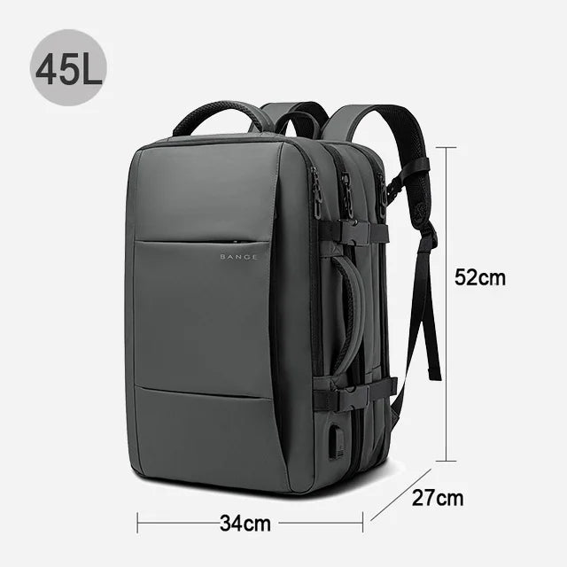 Expandable Men's Waterproof Laptop Backpack (17.3") – Large Capacity Business, Travel & Hiking Bag