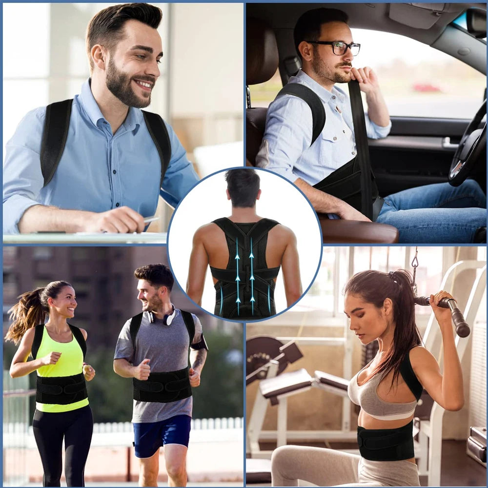 Back & Shoulder Posture Corrector – Adjustable Support Brace for Men & Women
