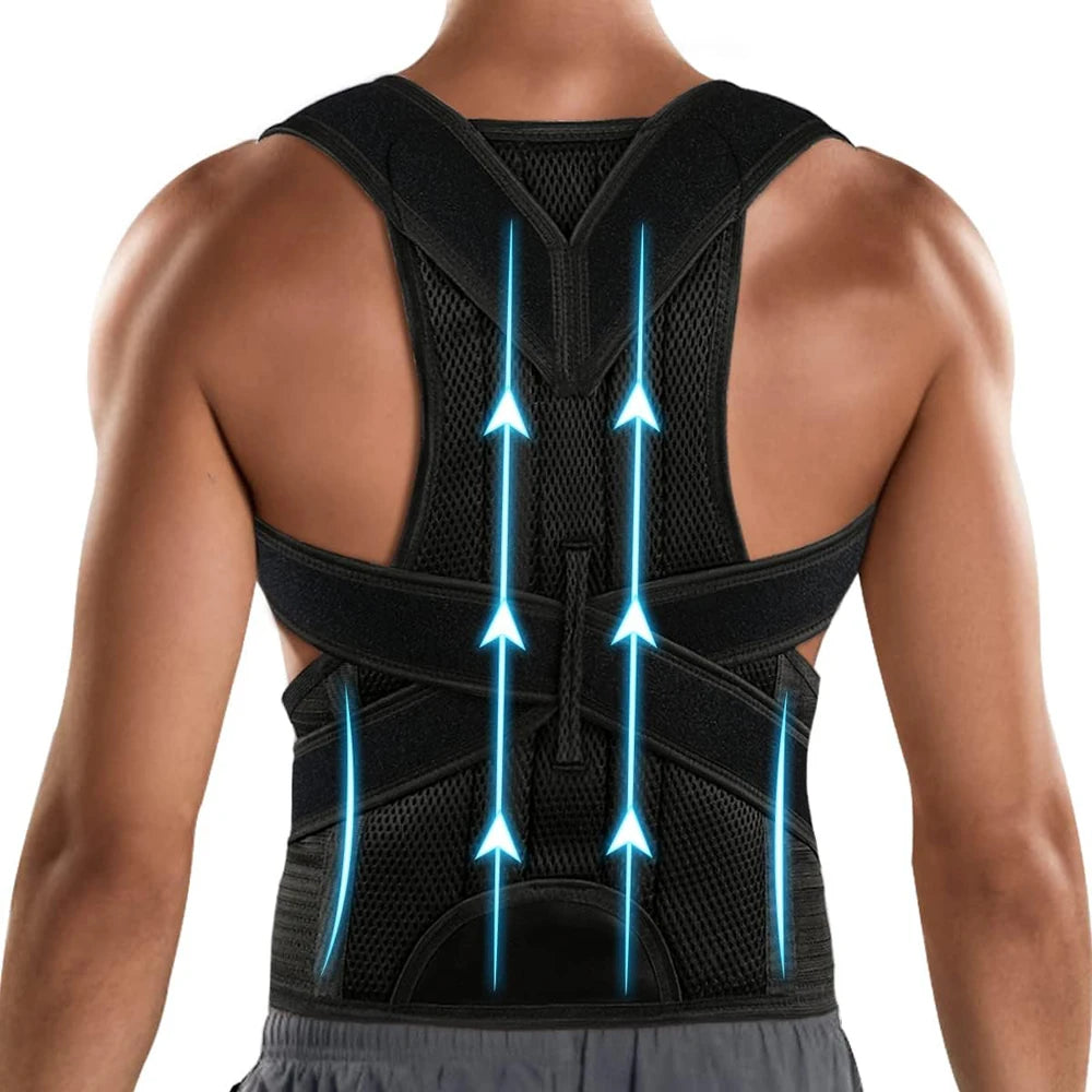 Back & Shoulder Posture Corrector – Adjustable Support Brace for Men & Women