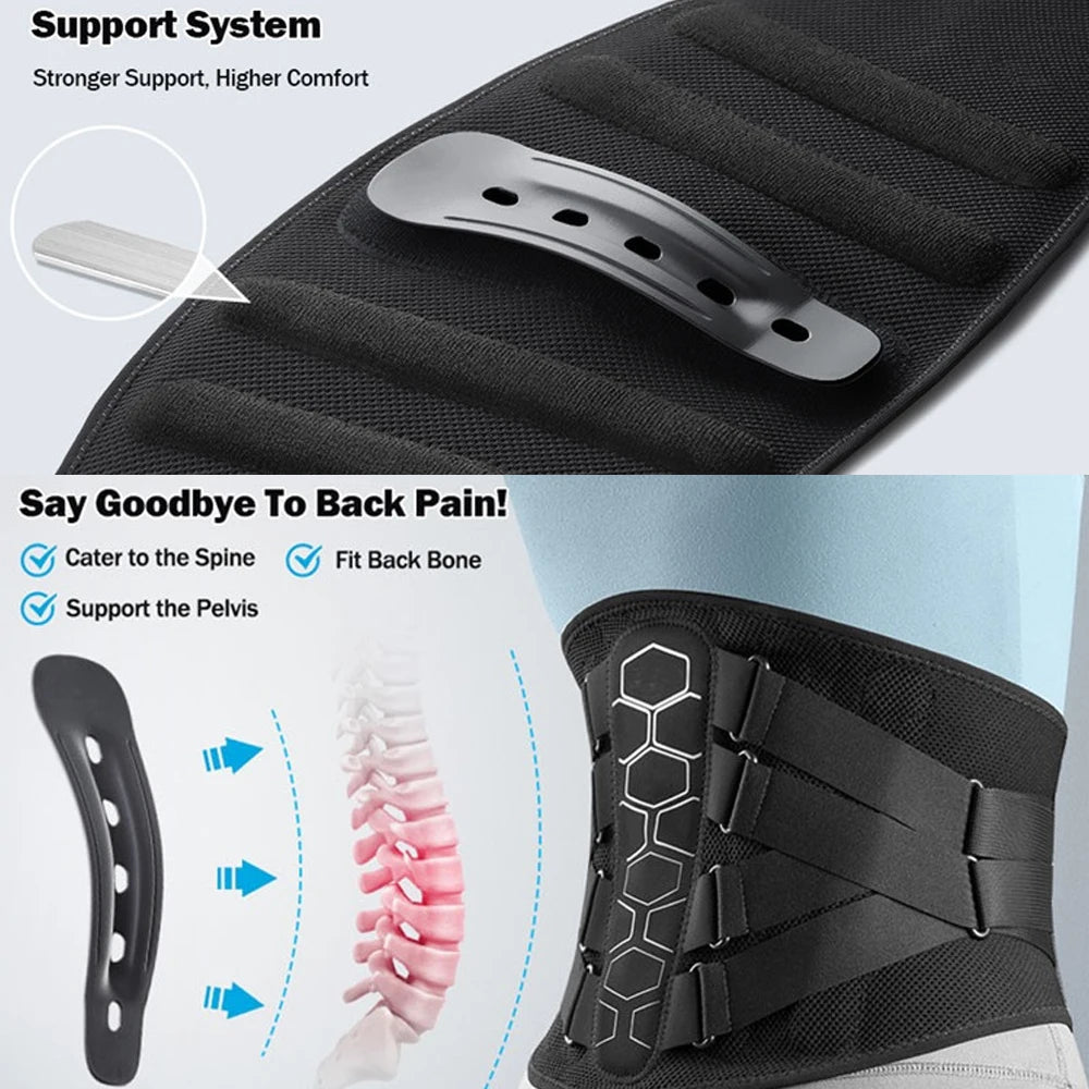 Premium Lumbar Support Belt – Flexible Back Brace for Pain Relief, Work Lifting & Scoliosis Comfort