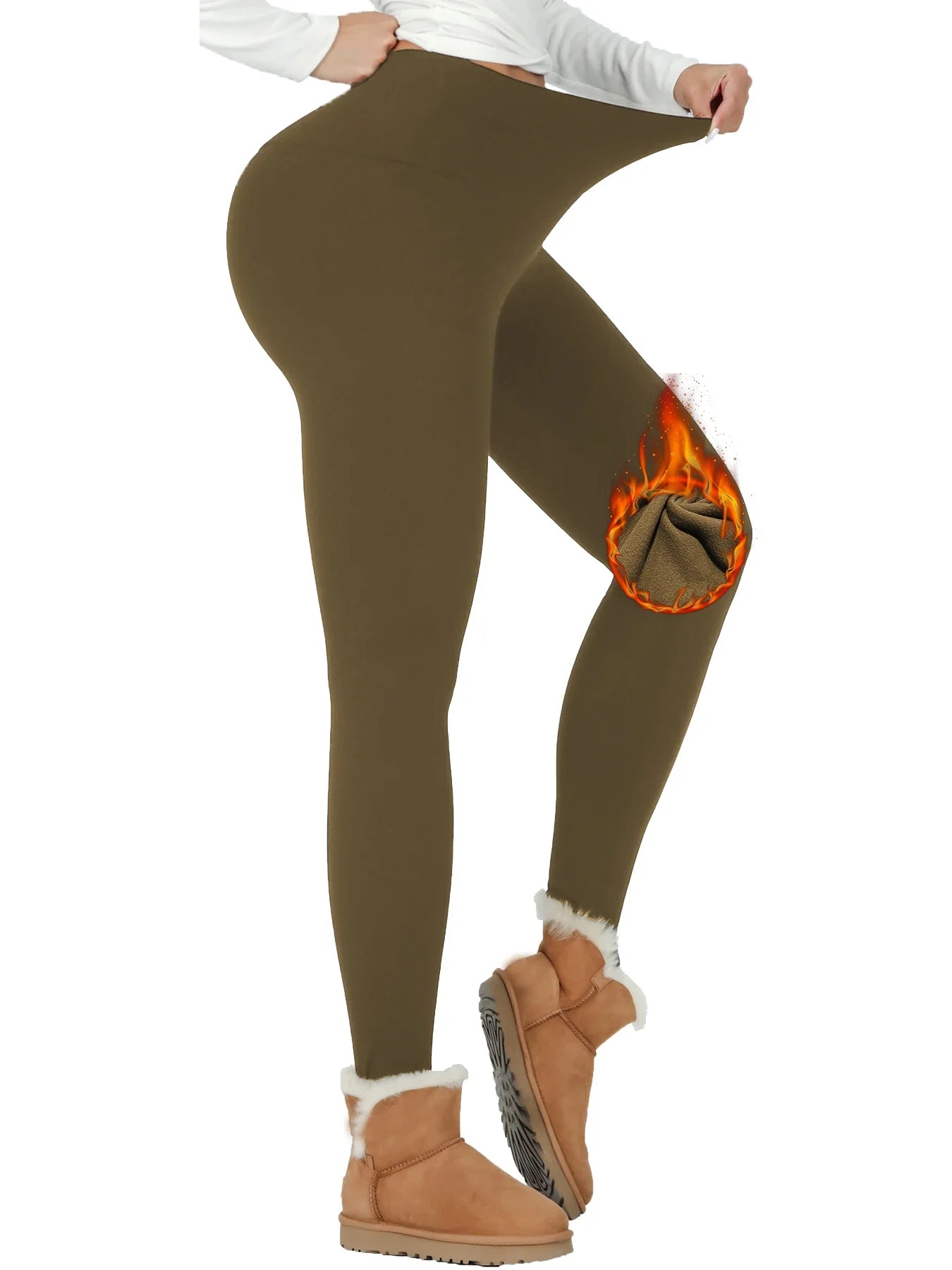 Women's Thermal Fleece Lined High-Waisted Leggings – Winter Workout & Yoga Pants