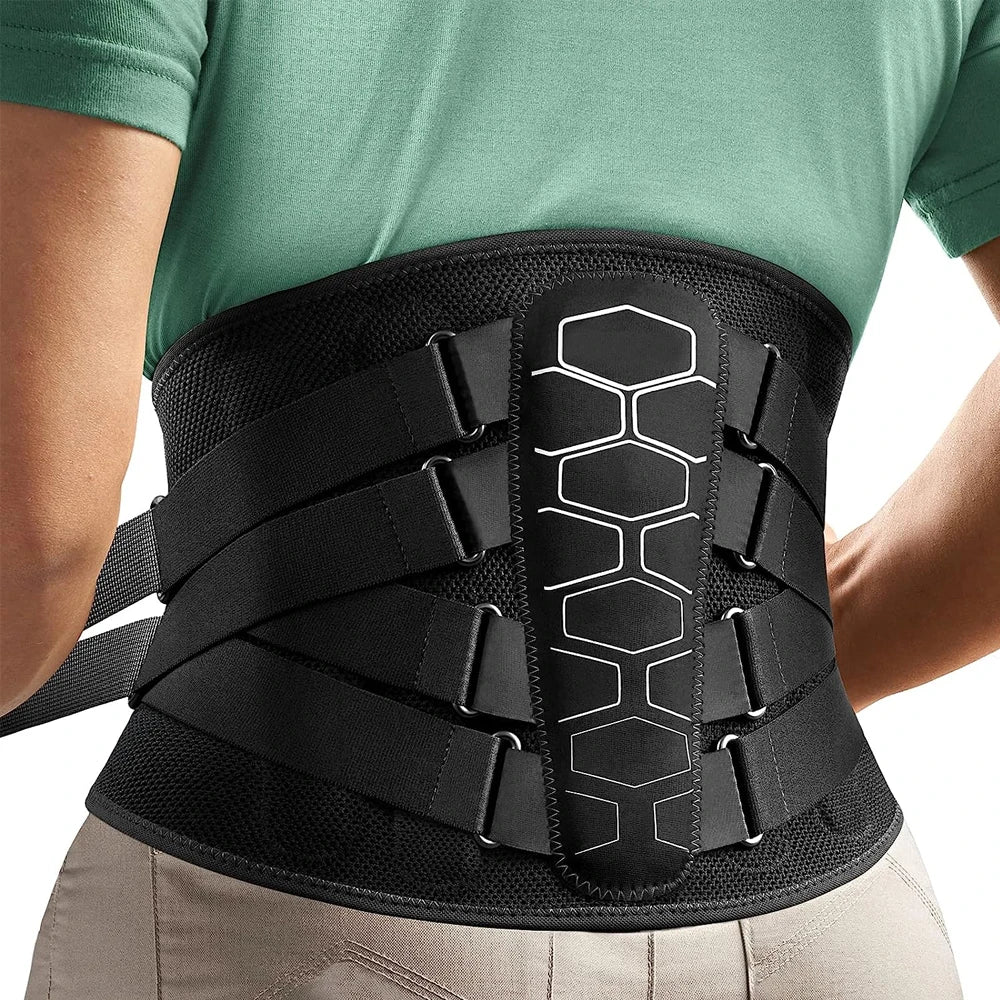 Premium Lumbar Support Belt – Flexible Back Brace for Pain Relief, Work Lifting & Scoliosis Comfort