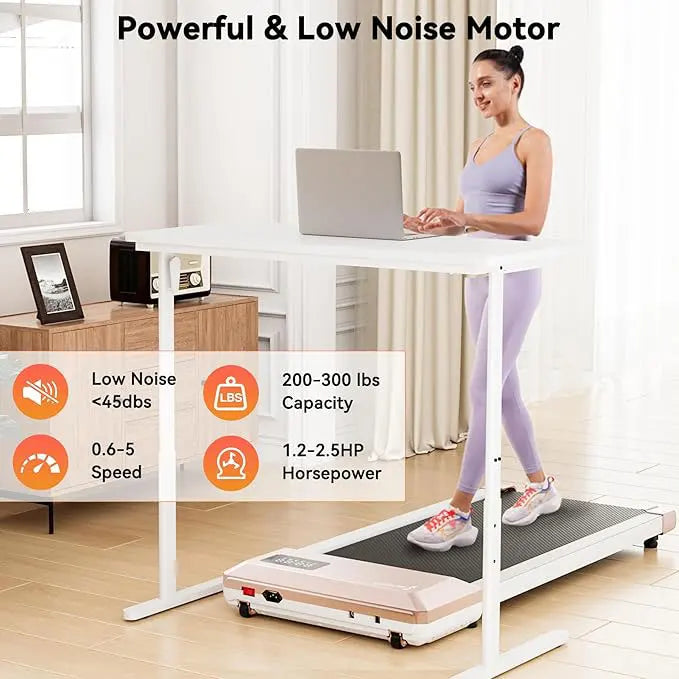 Superun 2-in-1 Mini Treadmill 2.5HP Home & Office with App & Remote Control