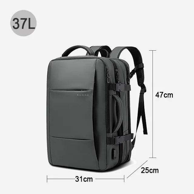 Expandable Men's Waterproof Laptop Backpack (17.3") – Large Capacity Business, Travel & Hiking Bag