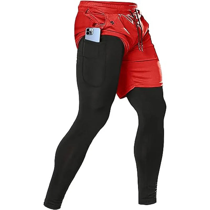 Men’s 2-in-1 Sport Pants – Running, Gym, Training & Athletic Jogging Trousers