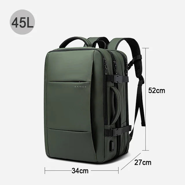 Expandable Men's Waterproof Laptop Backpack (17.3") – Large Capacity Business, Travel & Hiking Bag