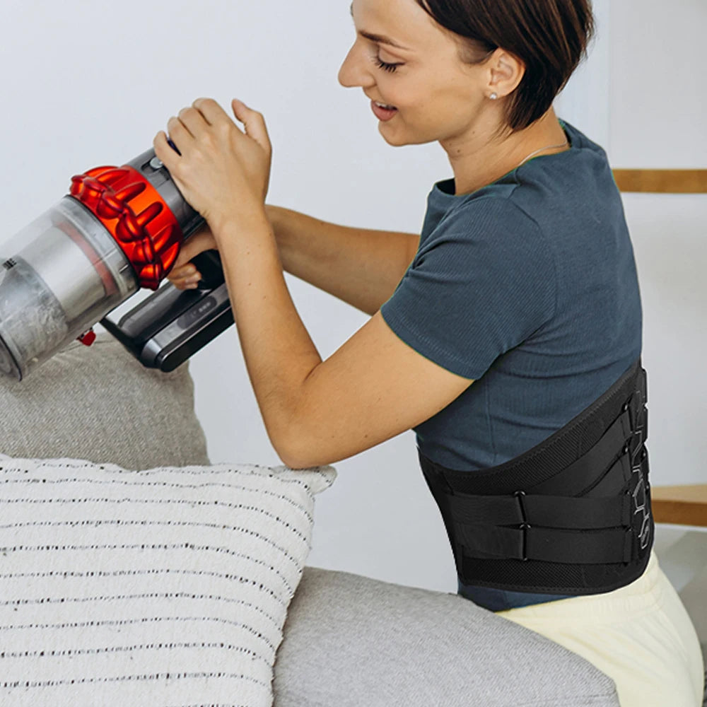 Premium Lumbar Support Belt – Flexible Back Brace for Pain Relief, Work Lifting & Scoliosis Comfort