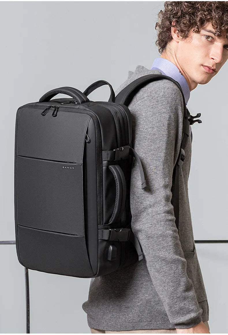 Expandable Men's Waterproof Laptop Backpack (17.3") – Large Capacity Business, Travel & Hiking Bag