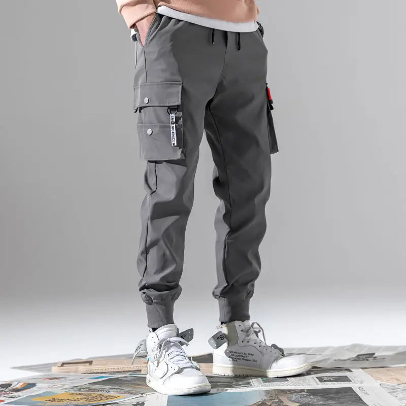 Men’s Cargo Pants – Solid Color, Multi-Pocket, Loose Casual & Outdoor Work Pants
