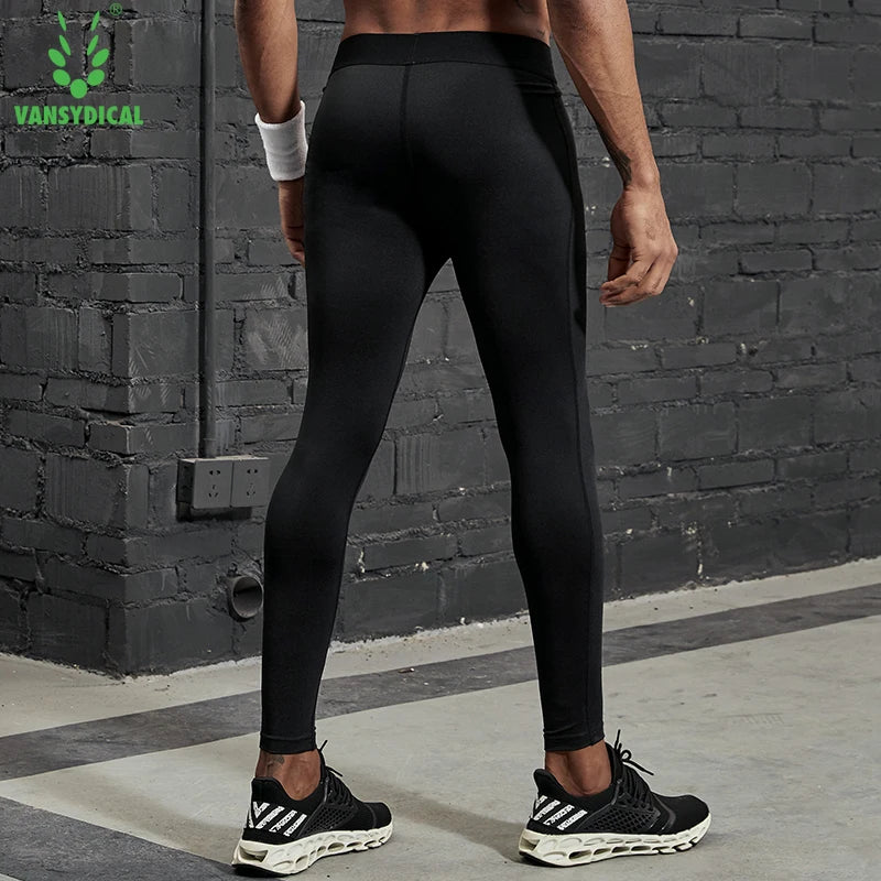 Men’s Compression Pants – Running, Basketball & Workout Tights with Reflective Stripes