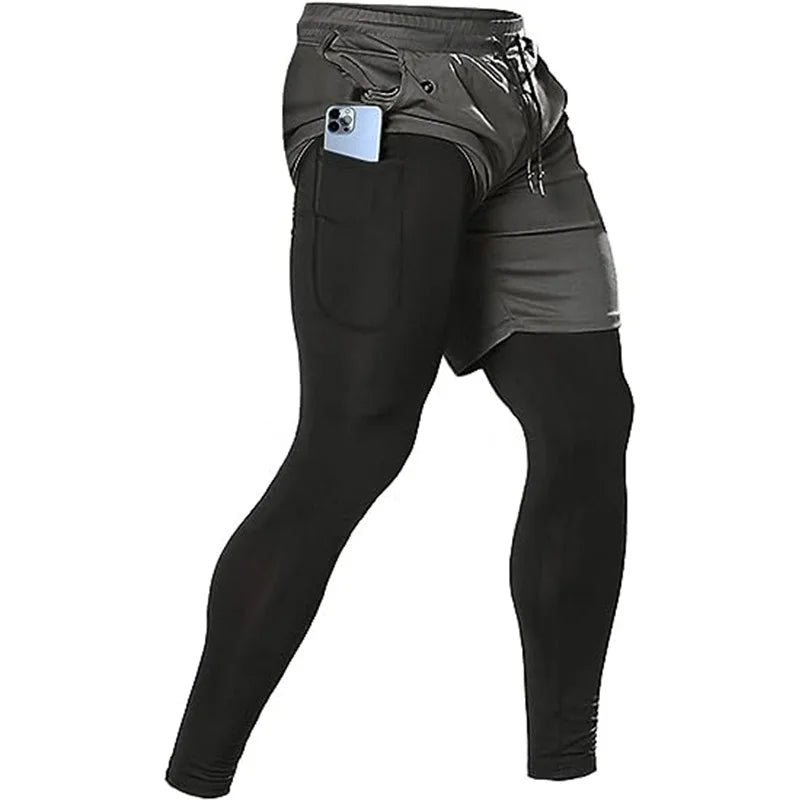 Men’s 2-in-1 Sport Pants – Running, Gym, Training & Athletic Jogging Trousers