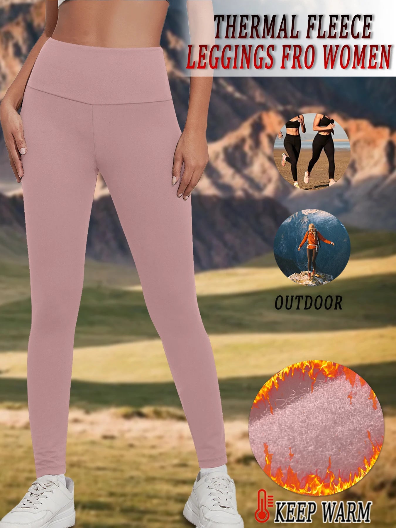 Women's Thermal Fleece Lined High-Waisted Leggings – Winter Workout & Yoga Pants
