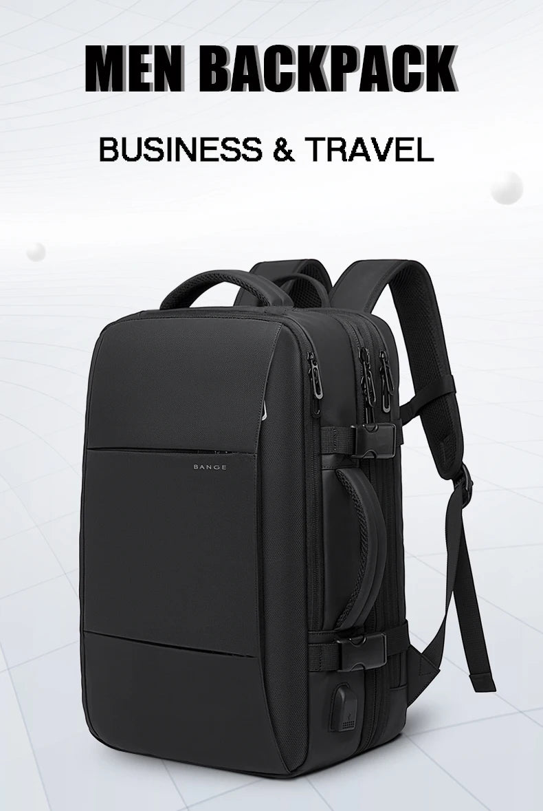 Expandable Men's Waterproof Laptop Backpack (17.3") – Large Capacity Business, Travel & Hiking Bag
