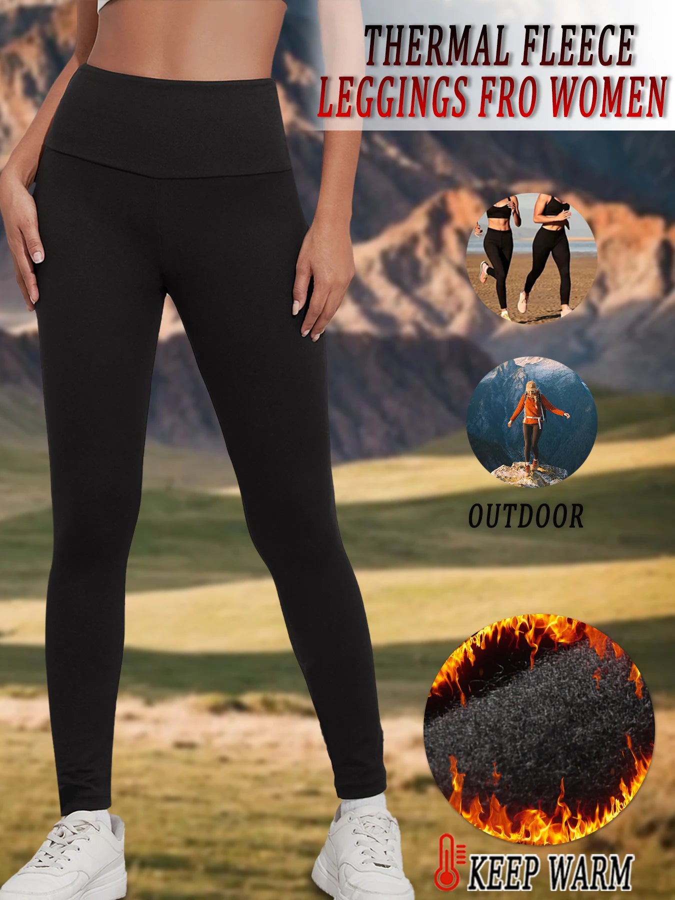 Women's Thermal Fleece Lined High-Waisted Leggings – Winter Workout & Yoga Pants