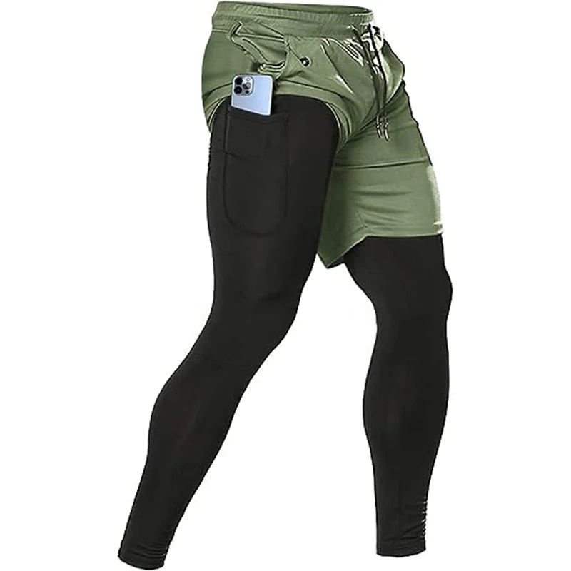Men’s 2-in-1 Sport Pants – Running, Gym, Training & Athletic Jogging Trousers