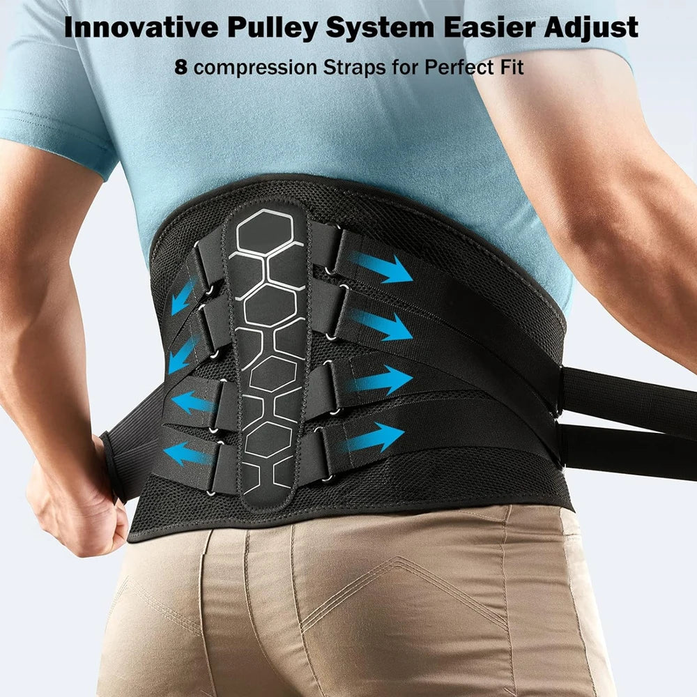 Premium Lumbar Support Belt – Flexible Back Brace for Pain Relief, Work Lifting & Scoliosis Comfort