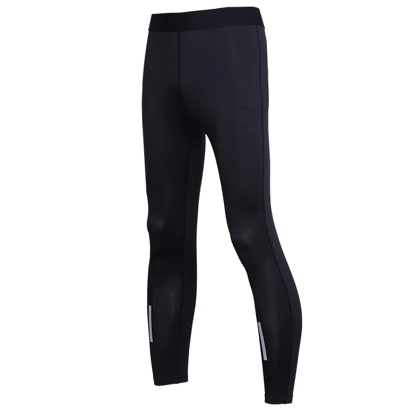 Men’s Compression Pants – Running, Basketball & Workout Tights with Reflective Stripes