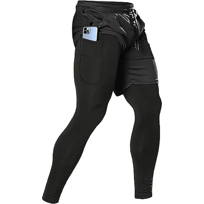 Men’s 2-in-1 Sport Pants – Running, Gym, Training & Athletic Jogging Trousers