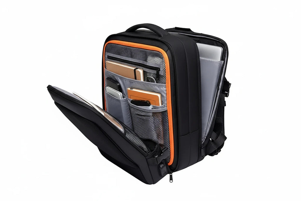 Expandable Men's Waterproof Laptop Backpack (17.3") – Large Capacity Business, Travel & Hiking Bag