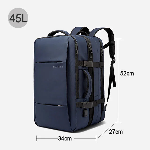 Expandable Men's Waterproof Laptop Backpack (17.3") – Large Capacity Business, Travel & Hiking Bag