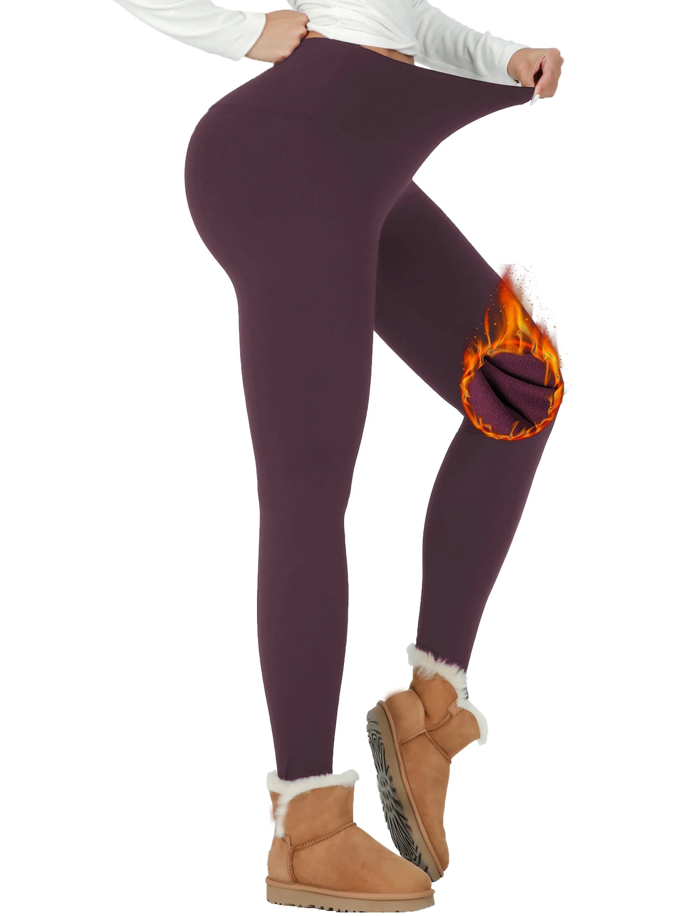 Women's Thermal Fleece Lined High-Waisted Leggings – Winter Workout & Yoga Pants