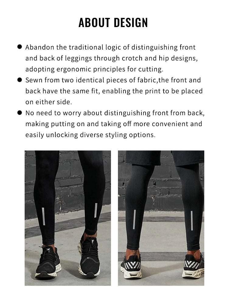 Men’s Compression Pants – Running, Basketball & Workout Tights with Reflective Stripes