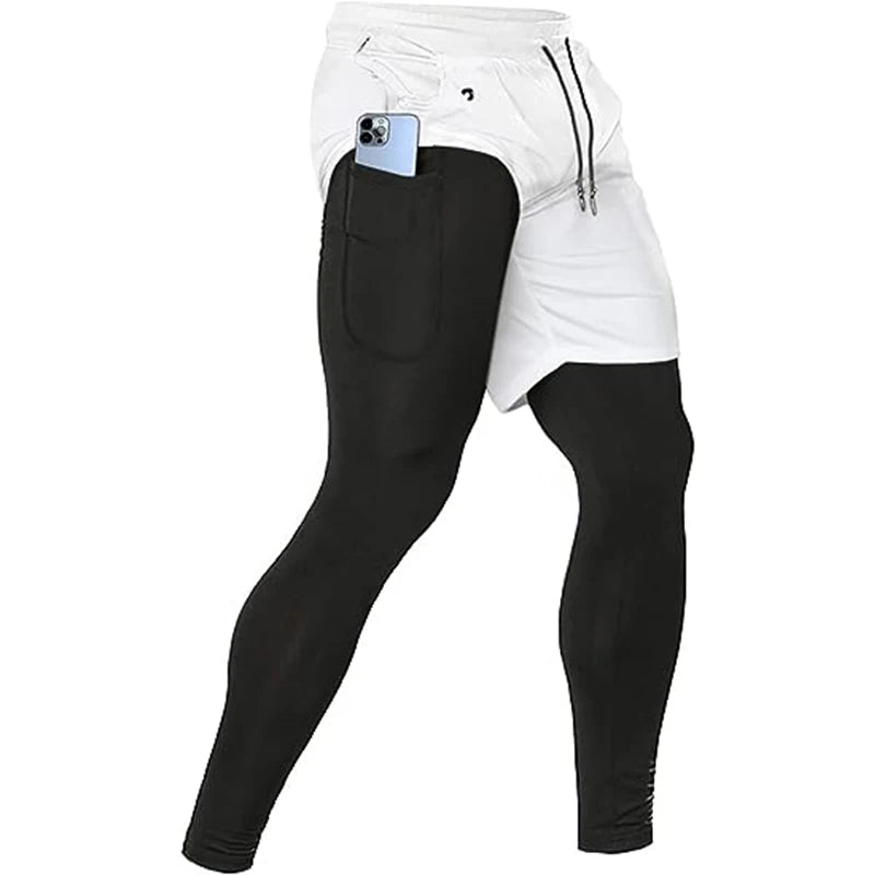Men’s 2-in-1 Sport Pants – Running, Gym, Training & Athletic Jogging Trousers