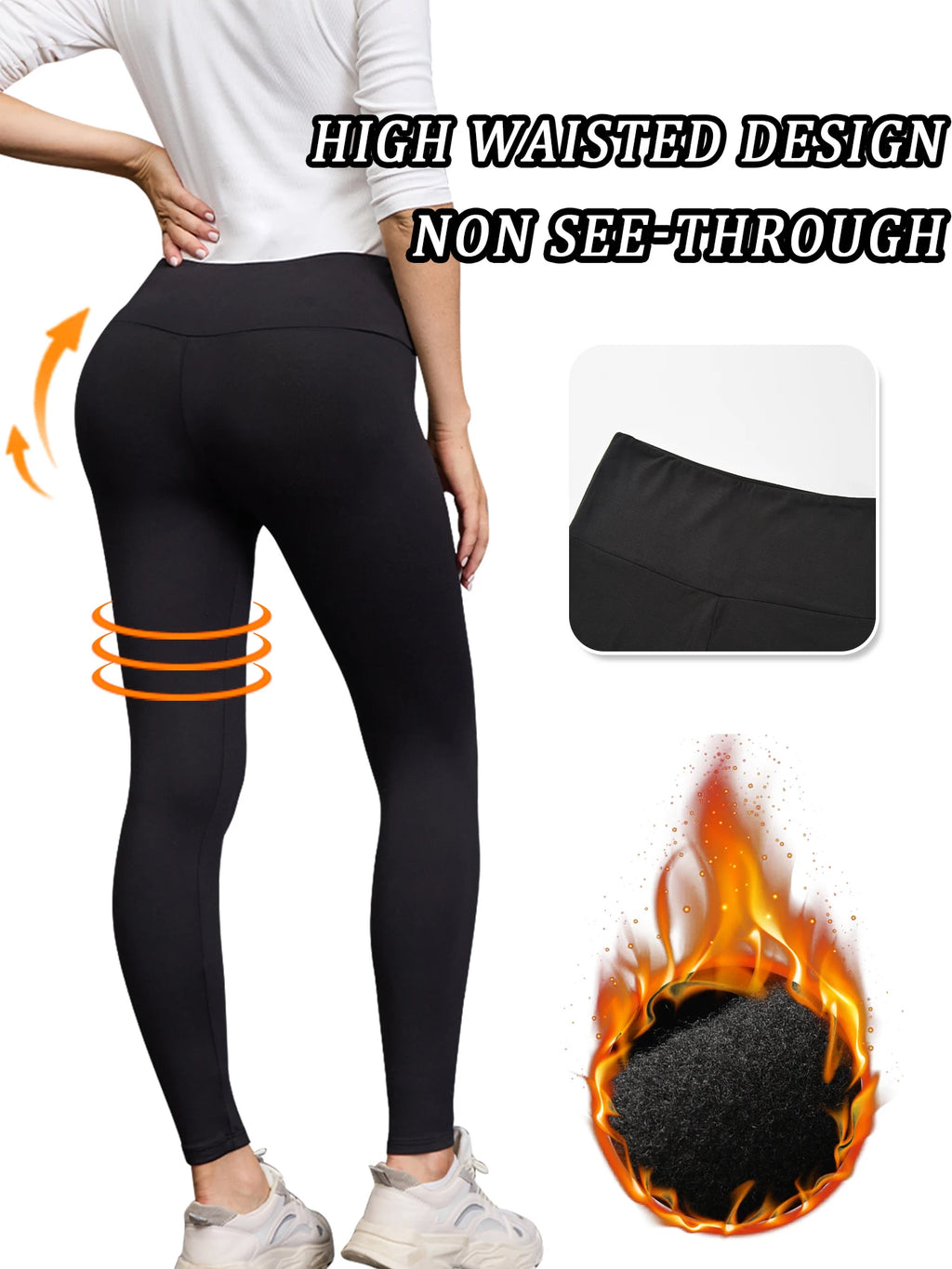 Women's Thermal Fleece Lined High-Waisted Leggings – Winter Workout & Yoga Pants