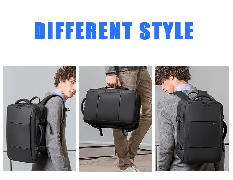 Expandable Men's Waterproof Laptop Backpack (17.3") – Large Capacity Business, Travel & Hiking Bag