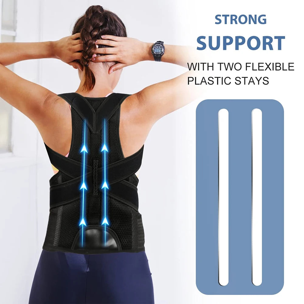 Back & Shoulder Posture Corrector – Adjustable Support Brace for Men & Women