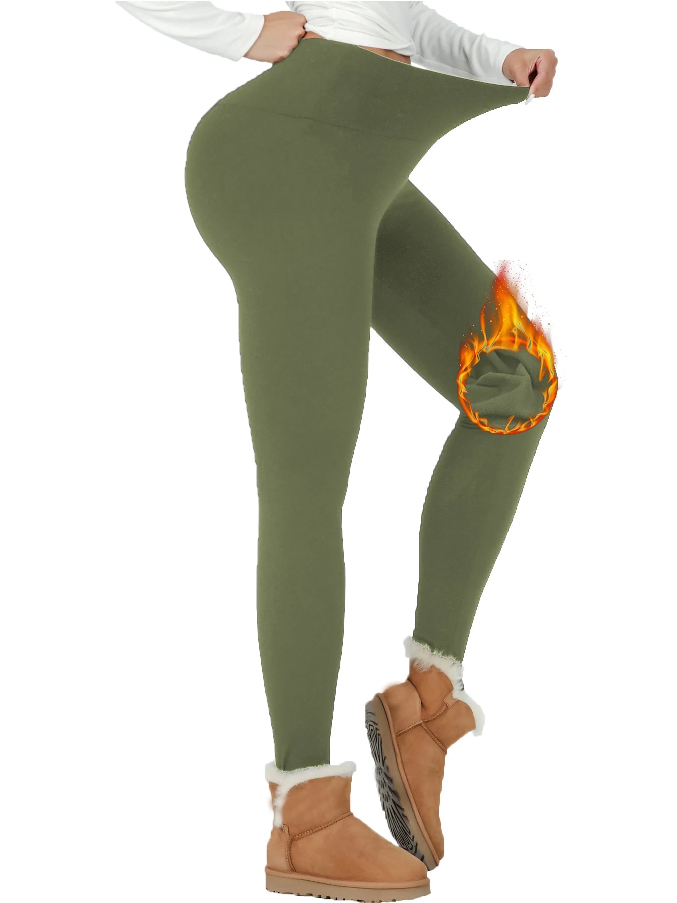 Women's Thermal Fleece Lined High-Waisted Leggings – Winter Workout & Yoga Pants