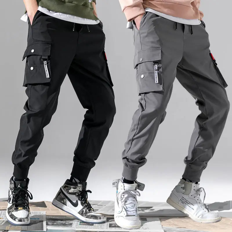 Men’s Cargo Pants – Solid Color, Multi-Pocket, Loose Casual & Outdoor Work Pants