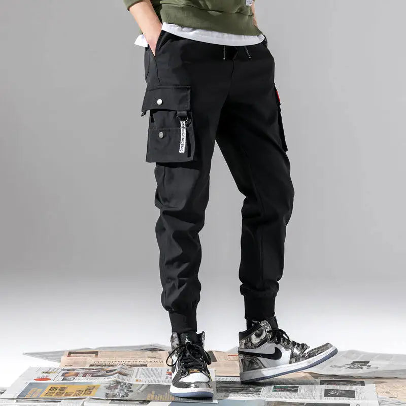 Men’s Cargo Pants – Solid Color, Multi-Pocket, Loose Casual & Outdoor Work Pants
